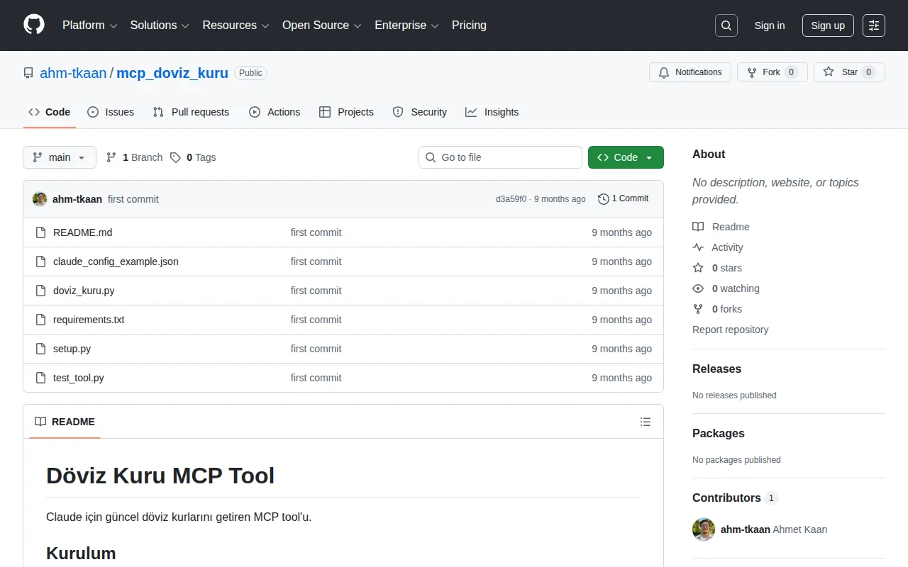 MCP Döviz Kuru Tool - 1